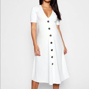 Maternity Horn Button A Line Midi Dress
